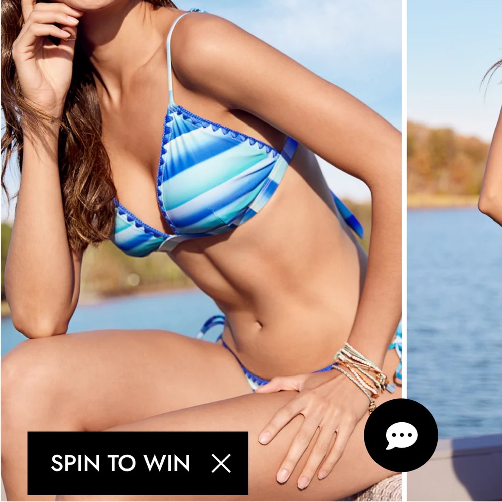 NWT Venus Seascape Blue Striped Bikini Set